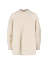 Isabel Marant Relaxed Fit High Neck Sweater With Longer Hem In White
