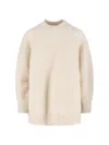 Isabel Marant Relaxed Fit High Neck Sweater With Longer Hem In White