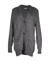 Isabel Marant Oversized V Neck Cardigan In Grey Mohair In Grey