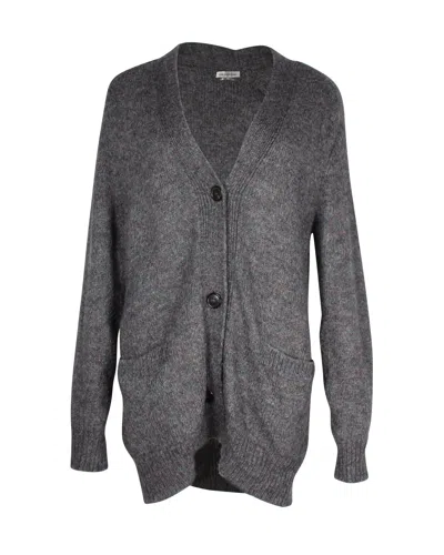 Isabel Marant Oversized V Neck Cardigan In Grey Mohair