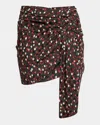 Isabel Marant Asymmetric Hem Mini Skirt With Polka Dots In Brown