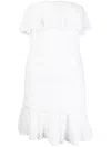 Isabel Marant Mini Dress With Off-shoulder Ruched Detailing In White