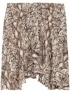 Isabel Marant Ozany Printed Mini Skirt In Brown