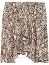 Isabel Marant Ozany Printed Mini Skirt In Brown