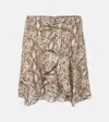 Isabel Marant Ozany Snake-print Silk-blend Miniskirt In Multicoloured