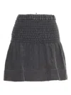 Isabel Marant Pacifica Smocked Mini Skirt In Gray