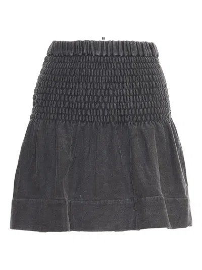 Isabel Marant Pacifica Smocked Mini Skirt In Gray