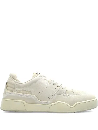 Isabel Marant Padded-collar Suede Sneakers In Neutral