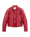 Isabel Marant Chady Leather Biker Jacket In Red