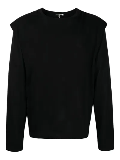 Isabel Marant Padded-shoulder Cotton Sweatshirt In Black