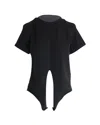 Isabel Marant Padded Shoulder Knotted T-shirt In Black Cotton In Black