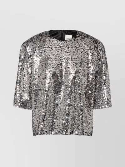 ISABEL MARANT PADDED SHOULDER STRAP SEQUIN TOP