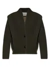 Isabel Marant Padded-shoulder Wool Coat In Black