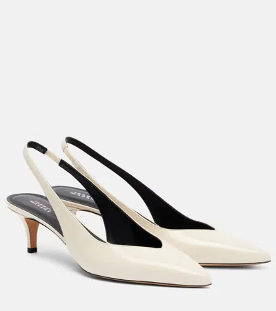 Isabel Marant Padim 50 Patent Leather Slingback Pumps In Sand