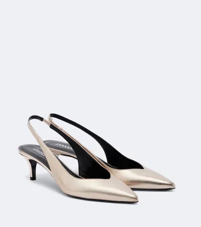 Isabel Marant Padim Metallic Leather Slingback Pumps In Gold
