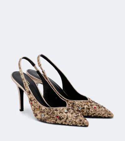 Isabel Marant Pafya Embellished Slingback Pumps In Gold