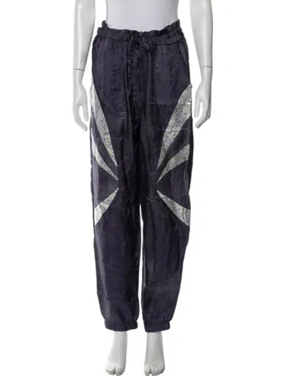 Pre-owned Isabel Marant Paisley Print Glitter Accents Sweatpants In Blue