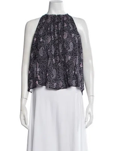 Pre-owned Isabel Marant Paisley Print Halterneck Top In Purple