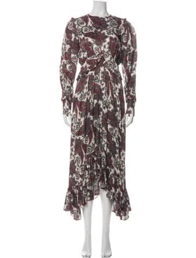 Pre-owned Isabel Marant Paisley Print Long Dress In Green