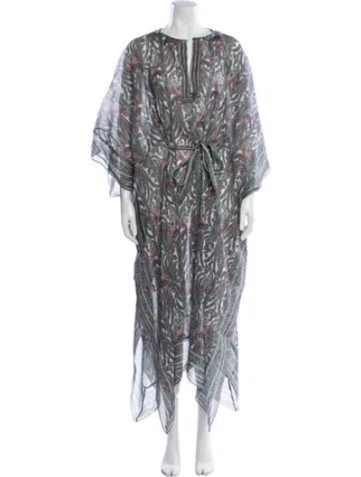 Pre-owned Isabel Marant Paisley Print Long Dress In Green