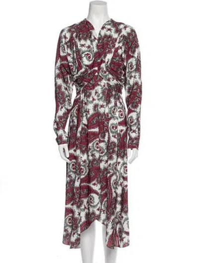 Pre-owned Isabel Marant Paisley Print Long Dress In White