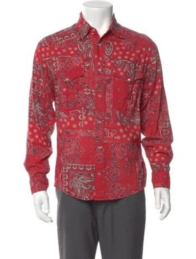 Pre-owned Isabel Marant Paisley Print Long Sleeve Shirt In Red