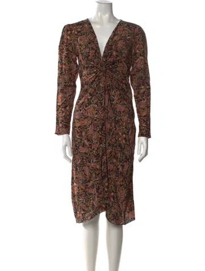 Pre-owned Isabel Marant Paisley Print Midi Length Dress In Black