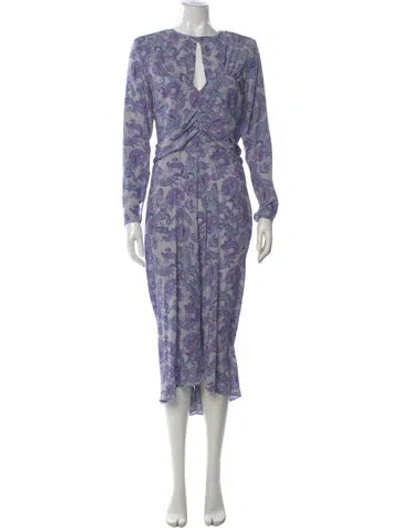 Pre-owned Isabel Marant Paisley Print Midi Length Dress In Purple