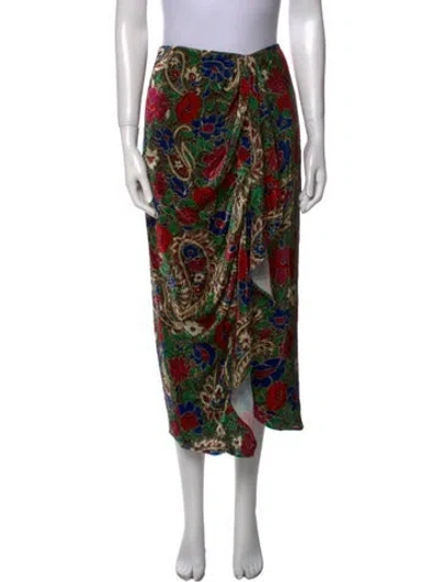 Pre-owned Isabel Marant Paisley Print Midi Length Skirt W/ Tags In Black