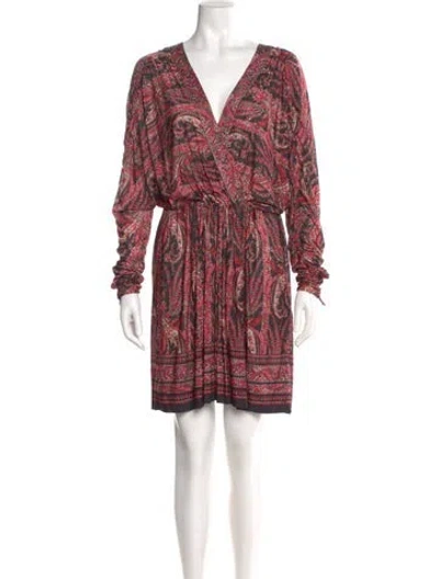 Pre-owned Isabel Marant Paisley Print Mini Dress In Black