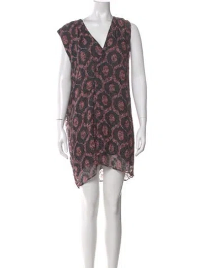 Pre-owned Isabel Marant Paisley Print Mini Dress In Black