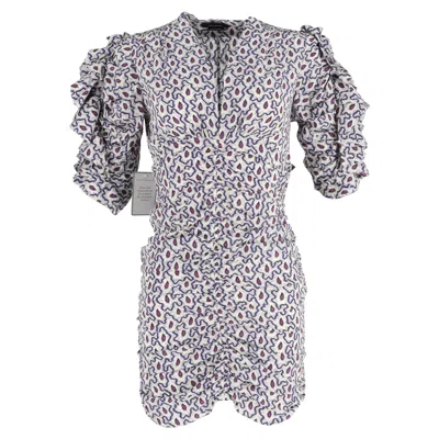 Isabel Marant Paisley Print Mini Dress In Multicolor Silk In Gray