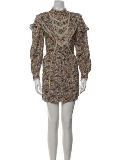 Pre-owned Isabel Marant Paisley Print Mini Dress In Neutral