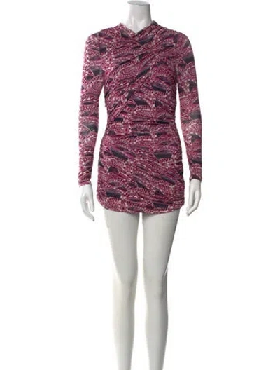 Pre-owned Isabel Marant Paisley Print Mini Dress In Purple