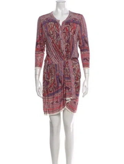 Pre-owned Isabel Marant Paisley Print Mini Dress In Red