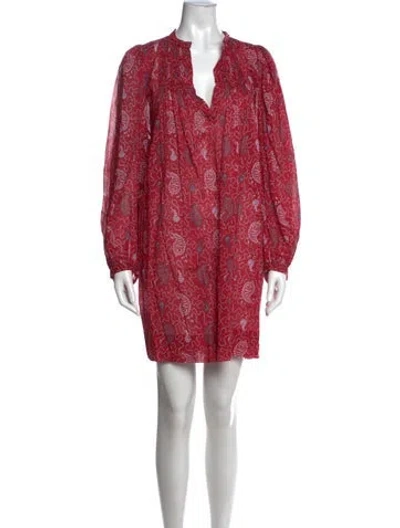 Pre-owned Isabel Marant Paisley Print Mini Dress In Red