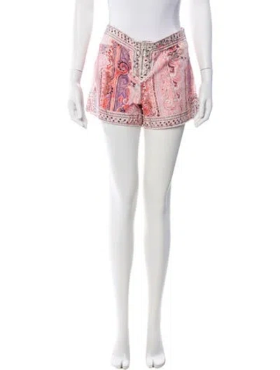 Pre-owned Isabel Marant Paisley Print Mini Shorts In Pink