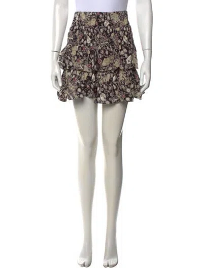 Pre-owned Isabel Marant Paisley Print Mini Skirt In Black