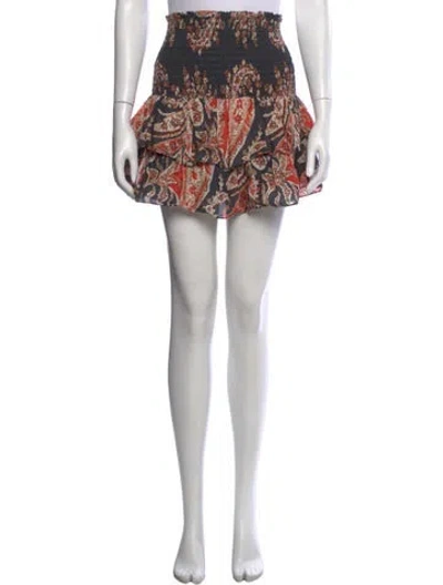 Pre-owned Isabel Marant Paisley Print Mini Skirt In Gray