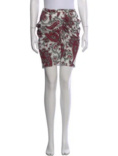 Pre-owned Isabel Marant Paisley Print Mini Skirt W/ Tags In White