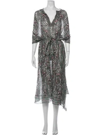 Pre-owned Isabel Marant Paisley Print Robe In Blue