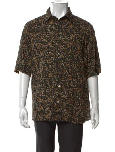 Pre-owned Isabel Marant Paisley Print Short Sleeve Shirt In Black