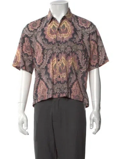 Pre-owned Isabel Marant Paisley Print Short Sleeve Shirt In Pink