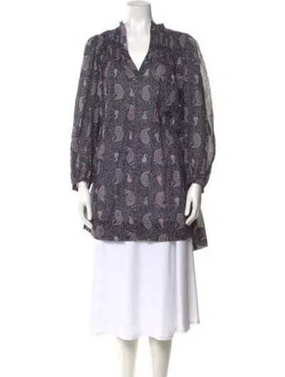 Pre-owned Isabel Marant Paisley Print V-neck Blouse In Multi