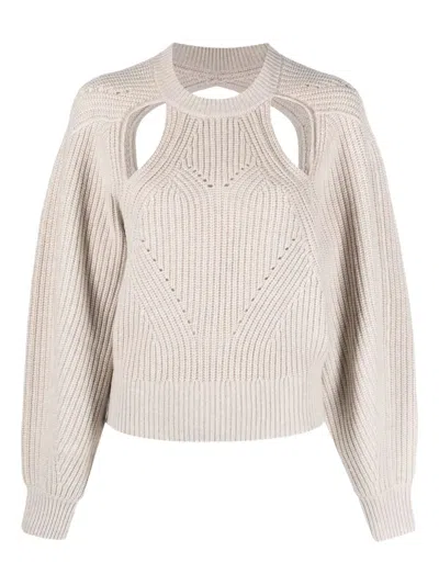 Isabel Marant Palma Cut-out Sweater In Neutral