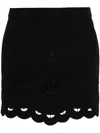 Isabel Marant Palmira Cutout Lace Scallop Mini Skirt In Black