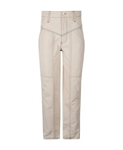 Isabel Marant Panelled Cotton Trousers In Nude