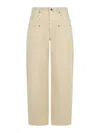 Isabel Marant Baryl Beige Cotton Pants In Beige