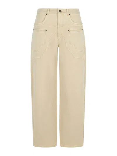 ISABEL MARANT BARYL BEIGE COTTON PANTS