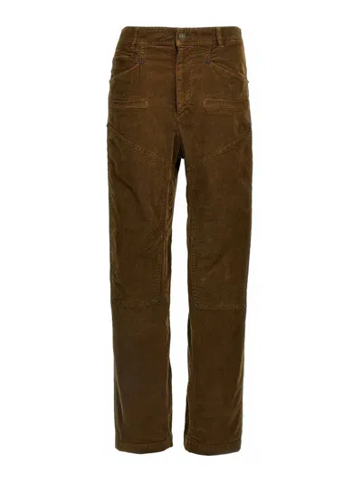 Isabel Marant Khaki Emmy Corduroy Pants In Green